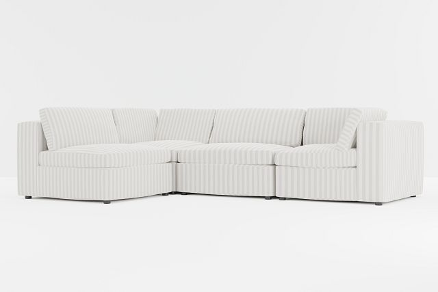 Destin Sea Lane Light Gray Fabric 4-piece Modular Sectional