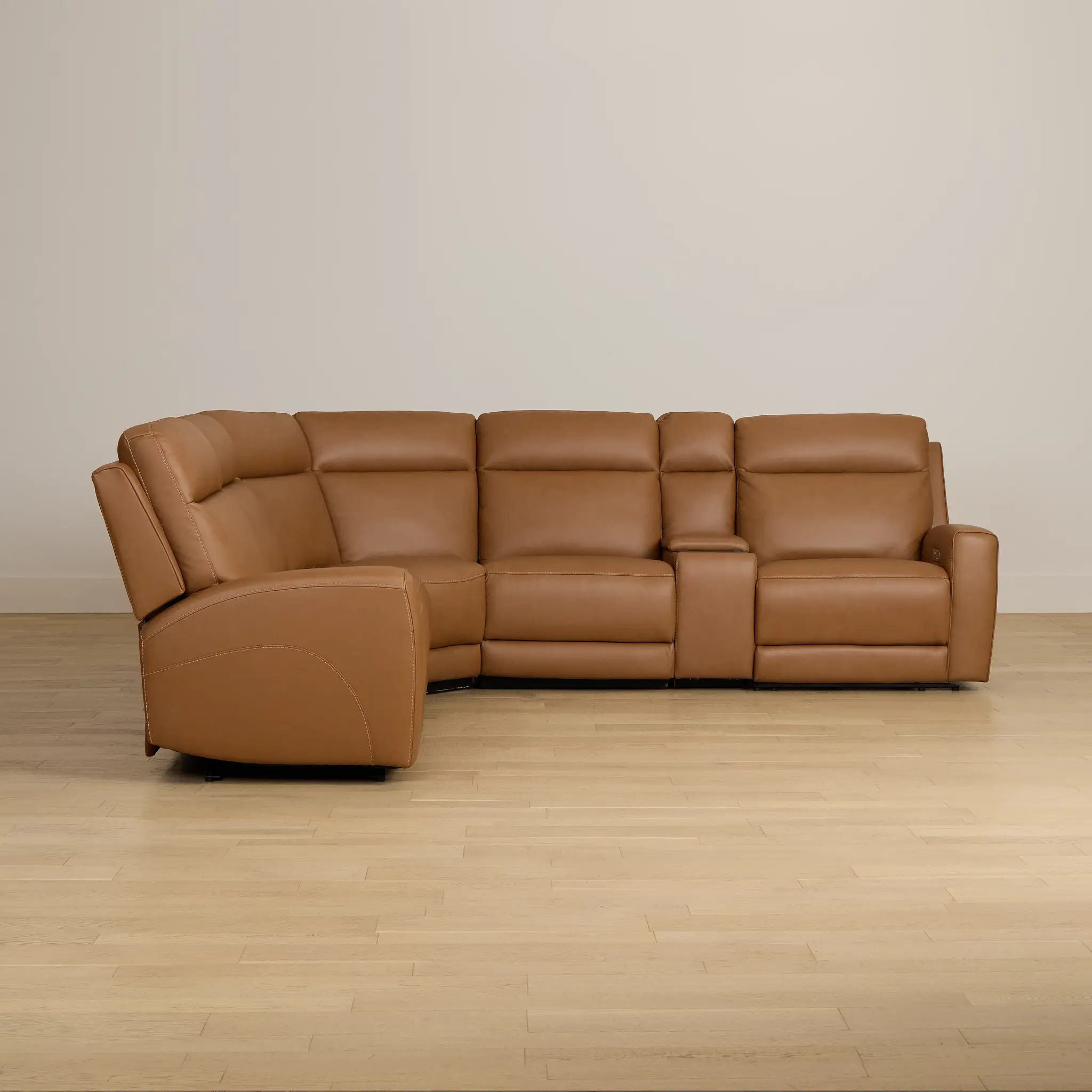Flexsteel Belmont Medium Brown Lthr/vinyl Medium Dual Power 2-arm Reclining Sectional Flexsteel Belmont Medium Brown Lthr/vinyl Medium Dual Power 2-arm Reclining Sectional