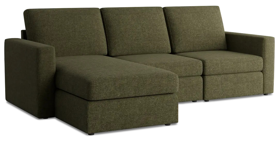 Citymod Green Fabric Small Left Chaise Sectional Citymod Green Fabric Small Left Chaise Sectional