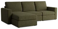 Citymod Green Fabric Small Left Chaise Sectional