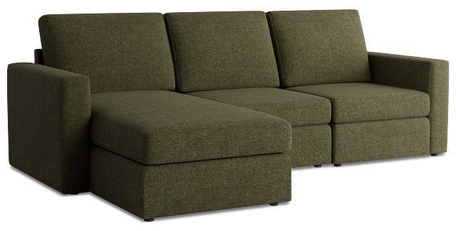 Citymod Green Fabric Small Left Chaise Sectional