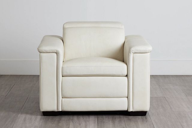Ainsley White Leather Power Recliner