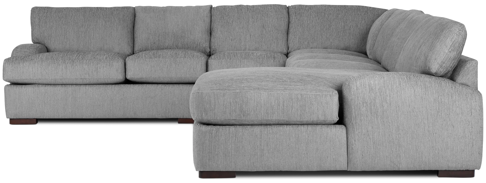 Alpha Light Gray Fabric Large Right Chaise Sectional