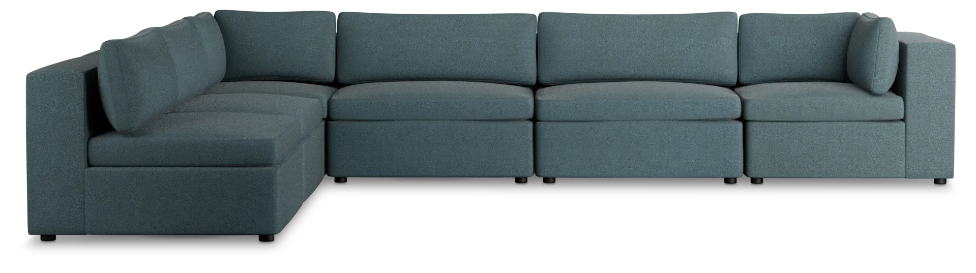 Destin Sutton Blue Fabric 6-piece Modular Sectional