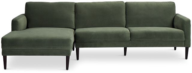 Nala Green Velvet Left Chaise Sectional