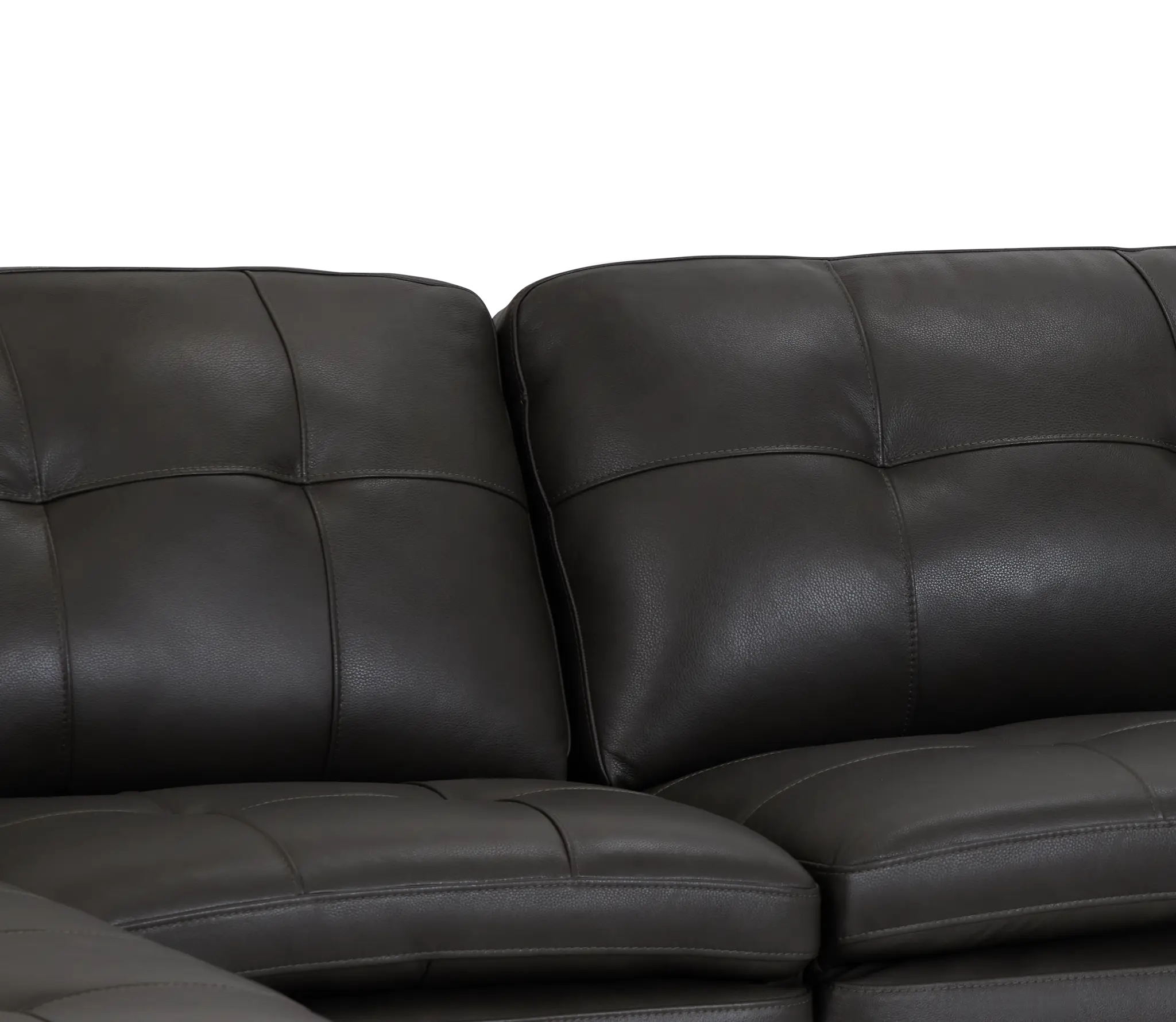 Braden Dark Gray Leather Small Left Chaise Sectional Braden Dark Gray Leather Small Left Chaise Sectional