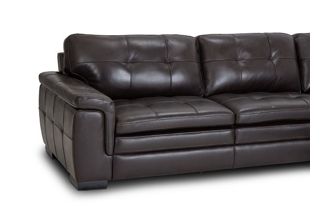 Braden Dark Brown Leather Right Chaise Sectional