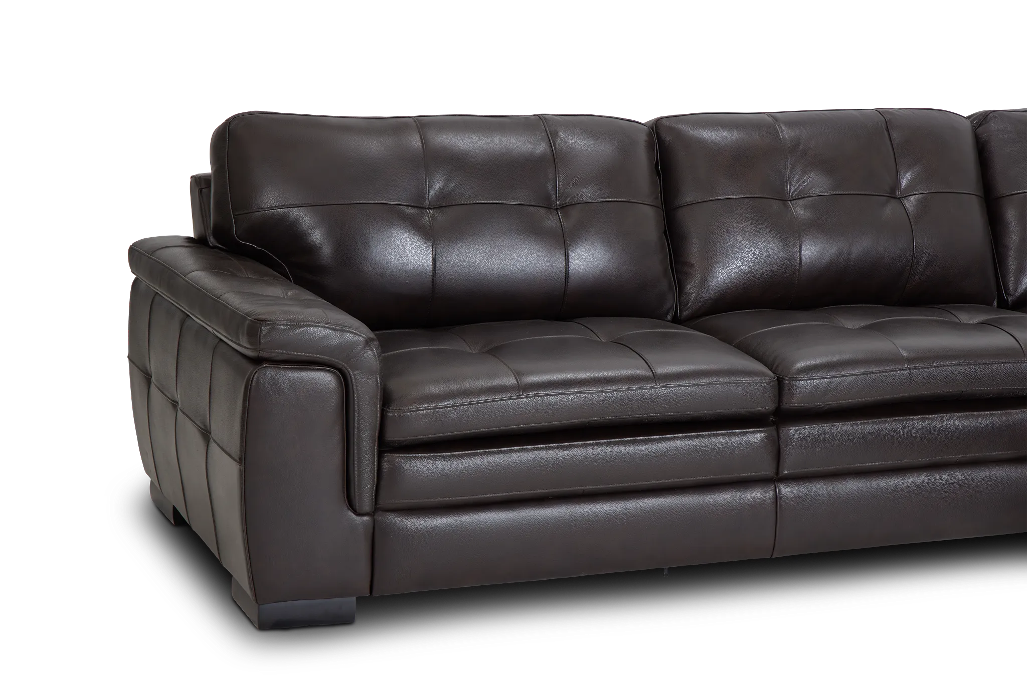 Braden Dark Brown Leather Right Chaise Sectional