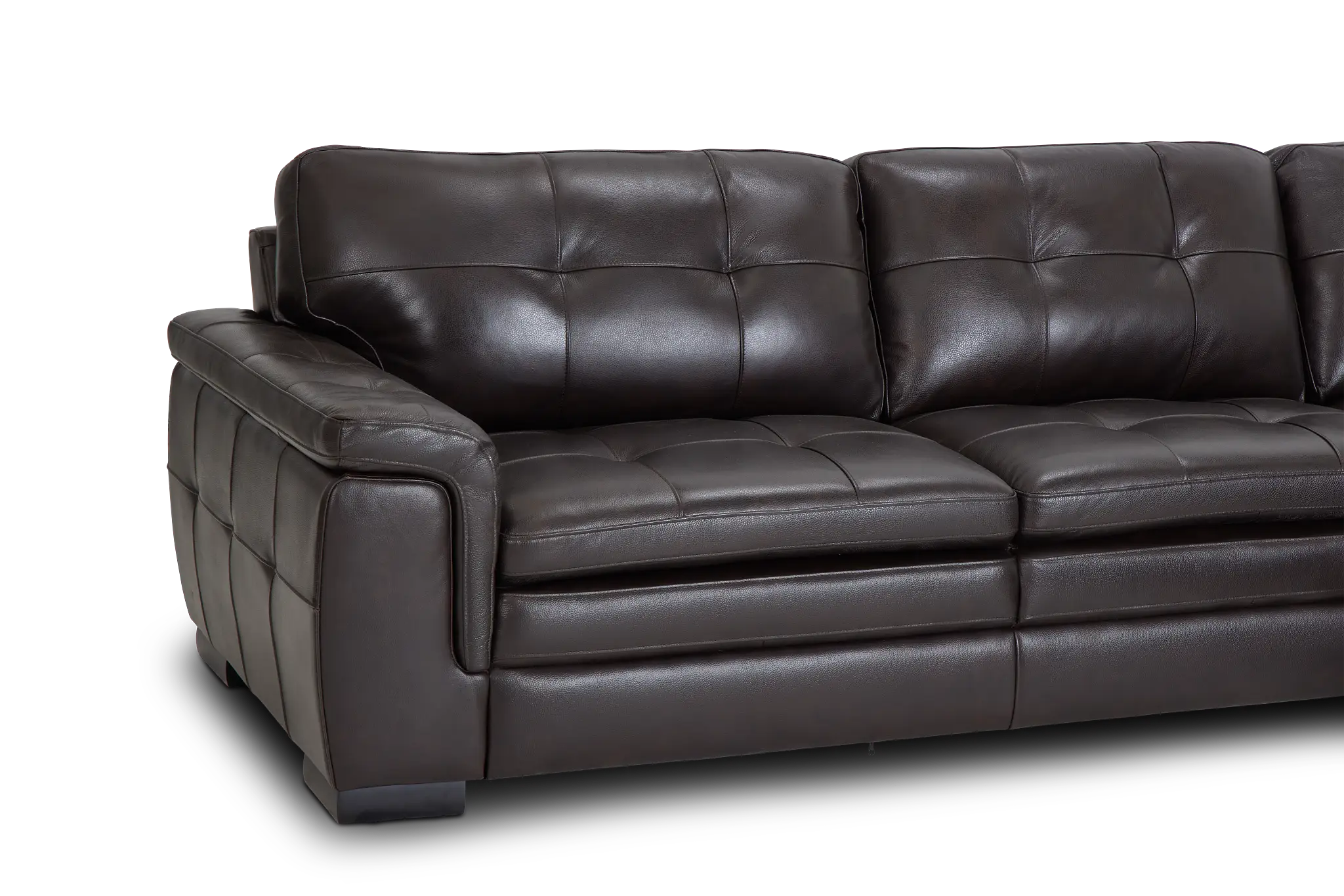 Braden Dark Brown Leather Right Chaise Sectional Braden Dark Brown Leather Right Chaise Sectional