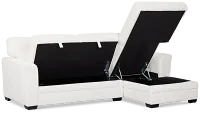 Everly White Fabric Right Chaise Storage Sectional