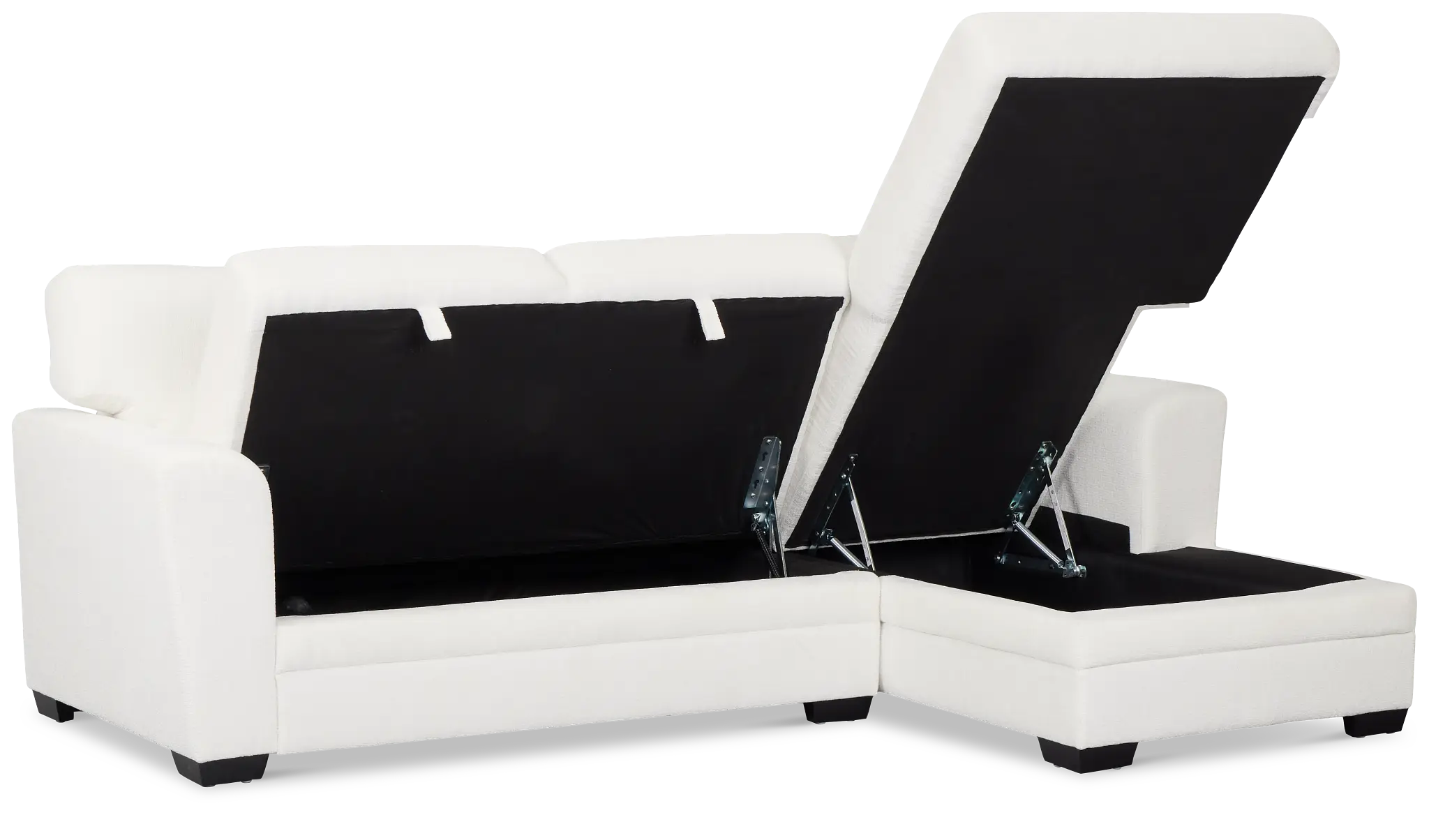 Everly White Fabric Right Chaise Storage Sectional Everly White Fabric Right Chaise Storage Sectional