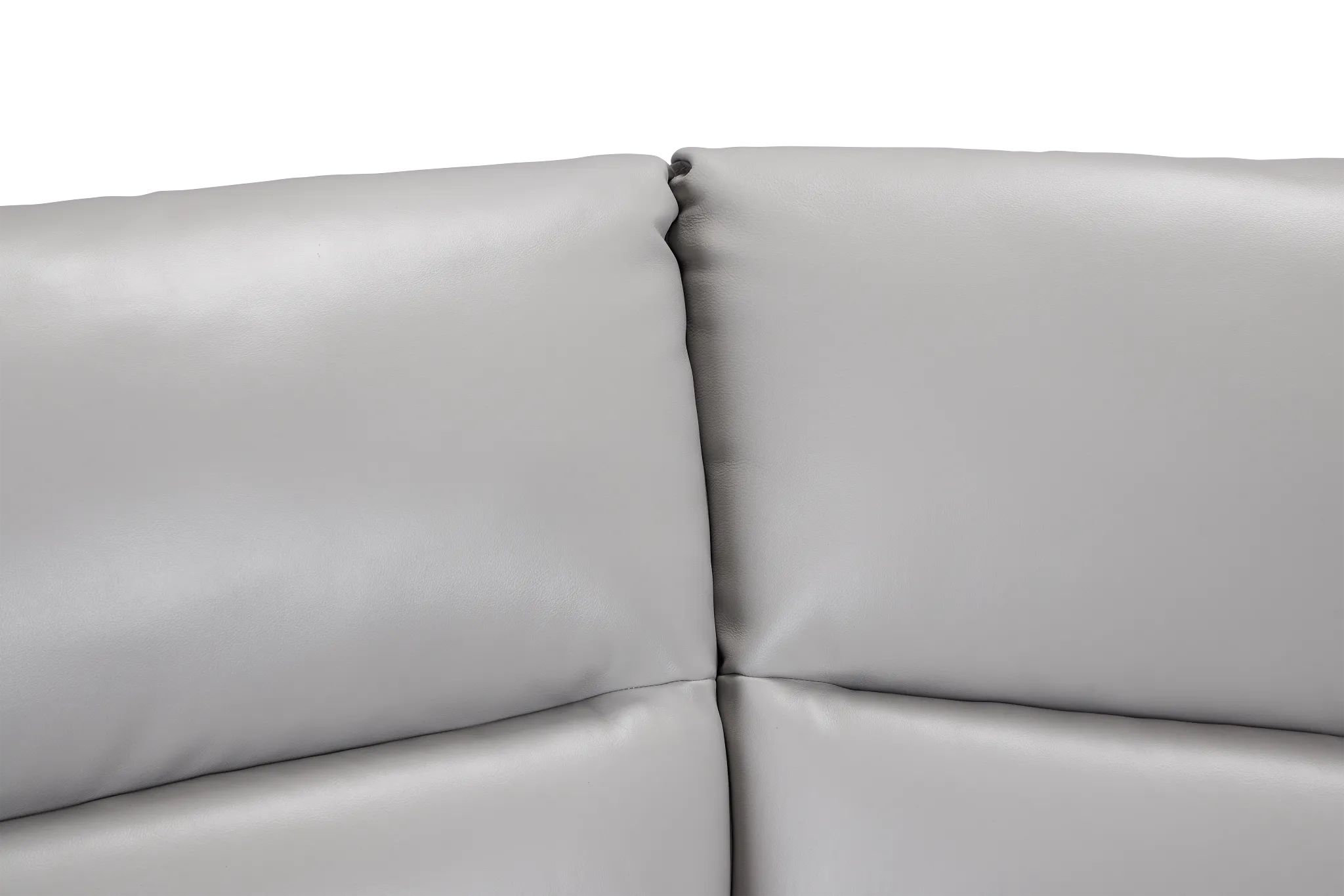 Peyton Light Gray Lthr/vinyl Medium Triple Power 2-arm Sectional