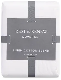 Rest & Renew Linen Blend White Duvet Set
