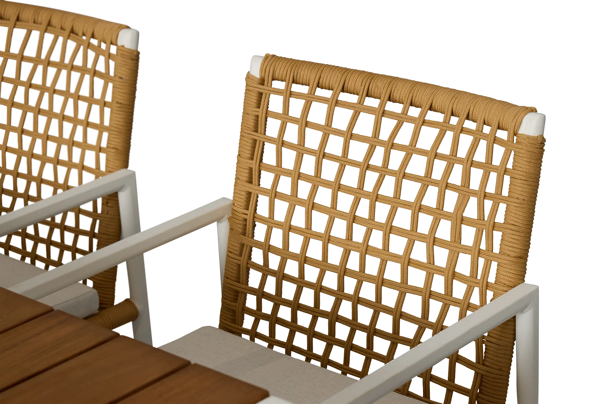 Sunrise White Teak Rectangular Table & 4 Aluminum Arm Chairs Sunrise White Teak Rectangular Table & 4 Aluminum Arm Chairs