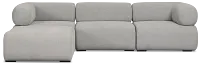 Celeste Light Gray Fabric 4-piece Chaise Sectional