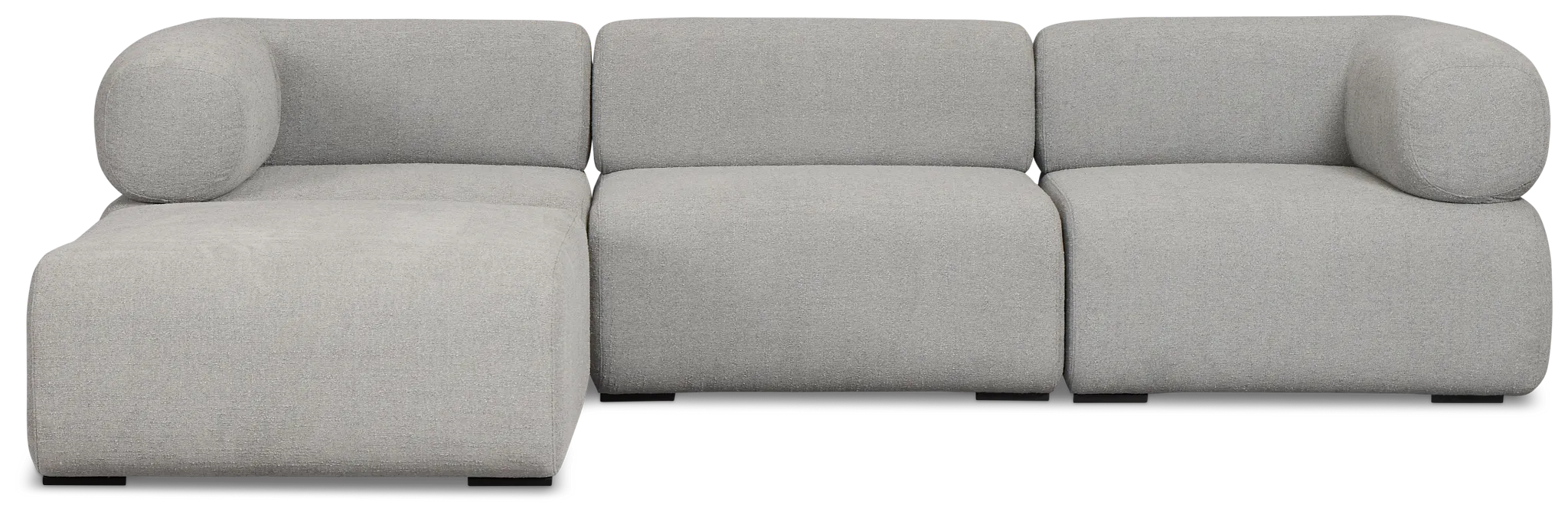 Celeste Light Gray Fabric 4-piece Chaise Sectional