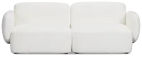 Halsey White Fabric 2-piece Modular Sofa