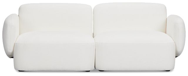 Halsey White Fabric 2 Piece Modular Sofa