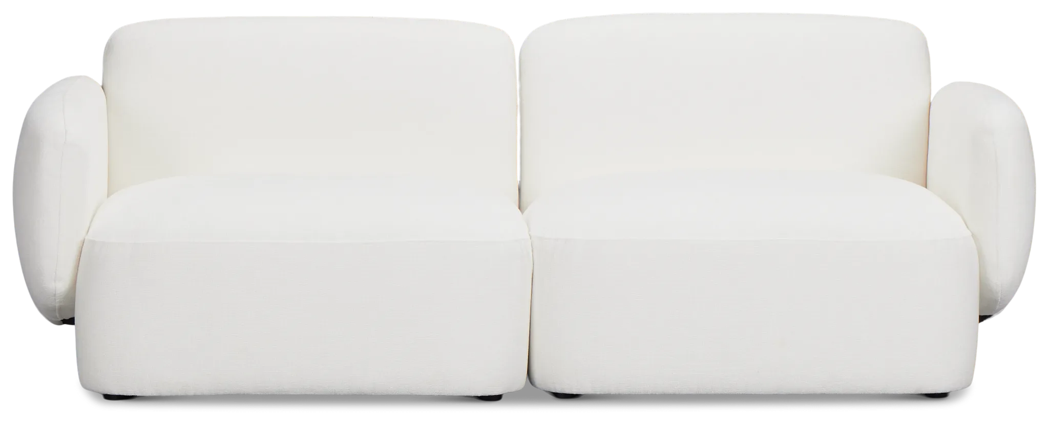 Halsey White Fabric 2-piece Modular Sofa