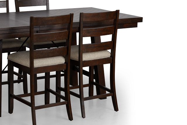 Jax Dark Tone High Table & 4 Wood Barstools (7)