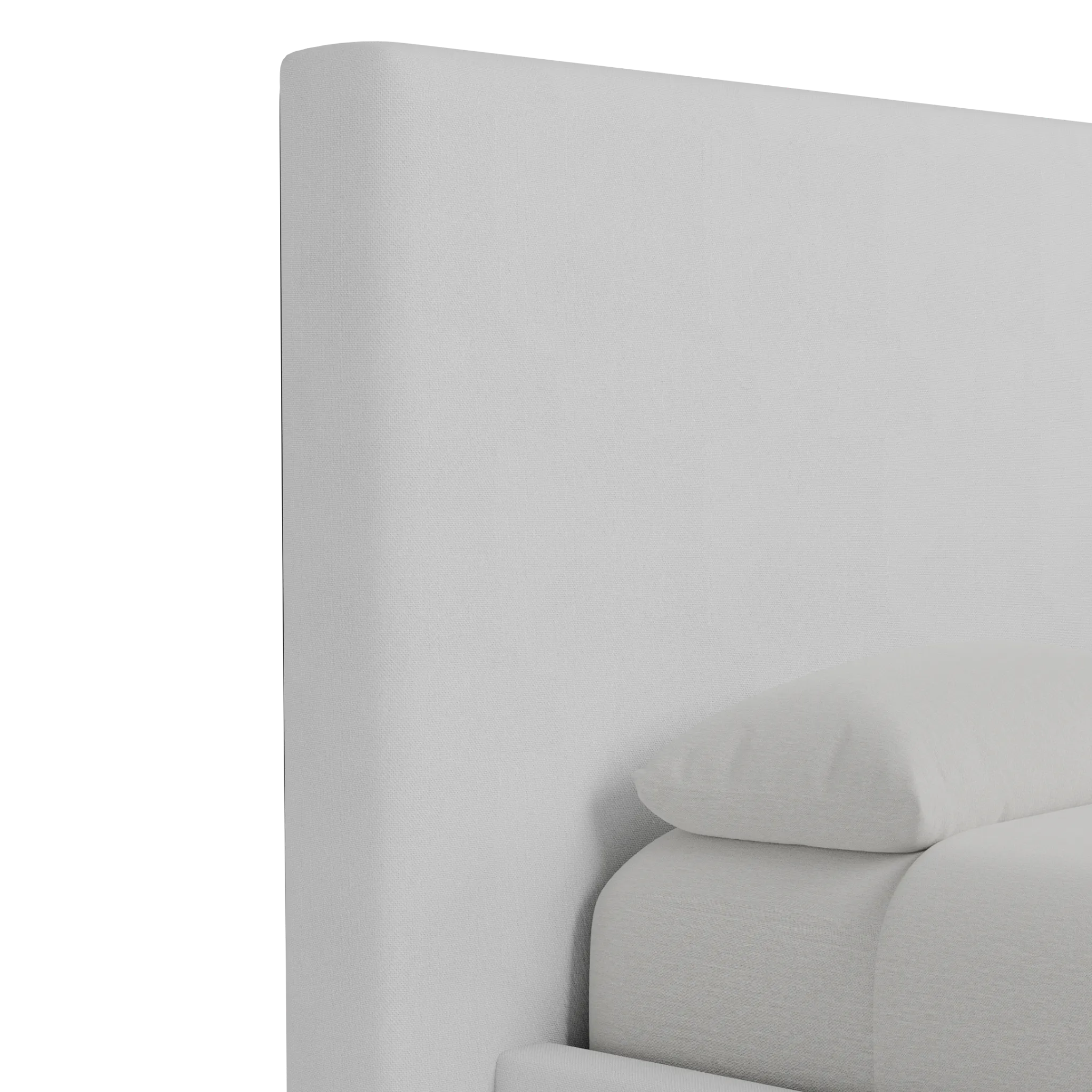 Grayton Suave White 54" Upholstered Platform Bed