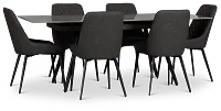 Maricopa Gray Extension Table With 6 Upholstered Side Chairs