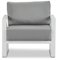 Linear White Dark Gray Aluminum Chair