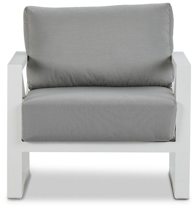 Linear White Dark Gray Aluminum Chair