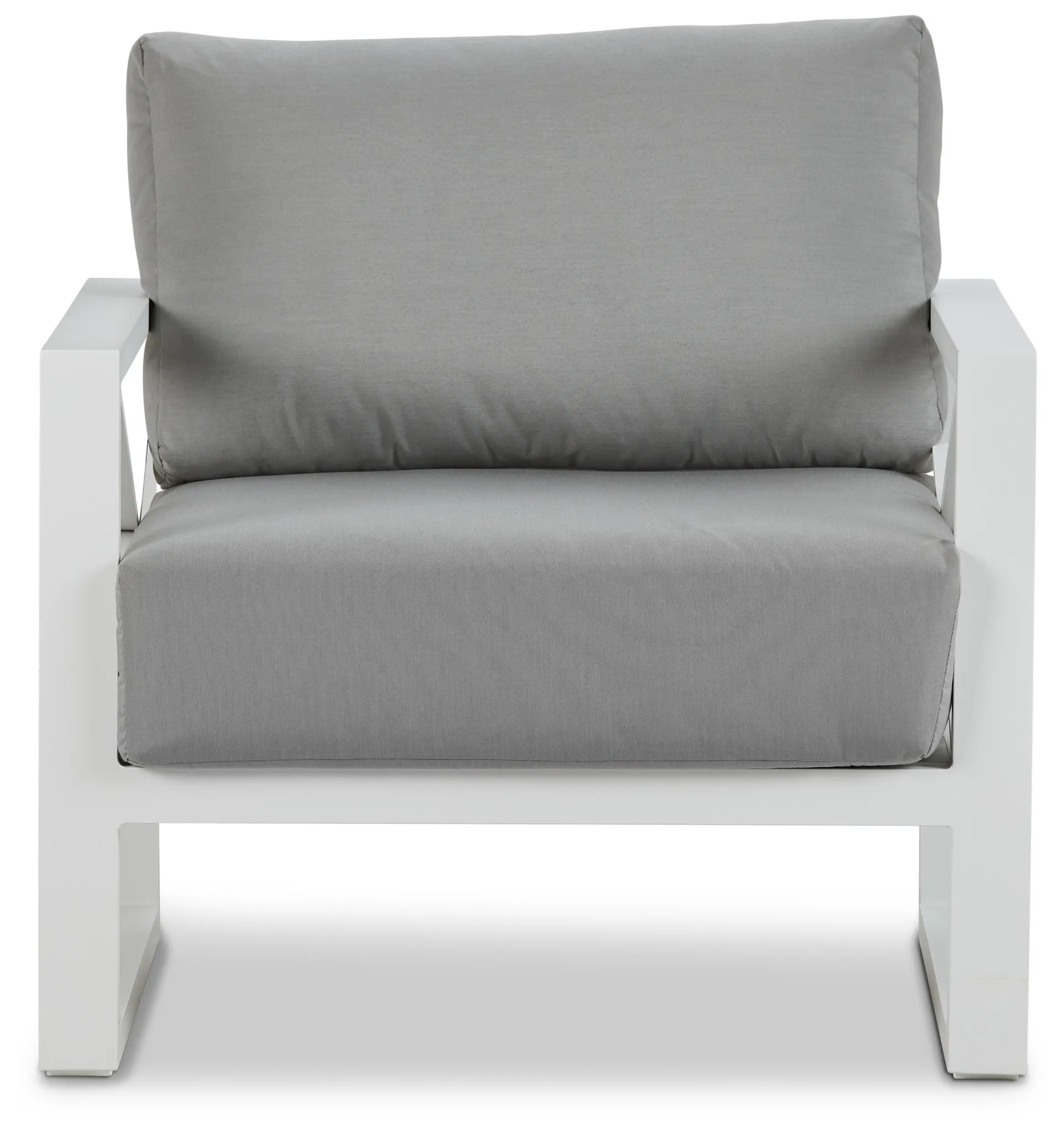Linear White Dark Gray Aluminum Chair