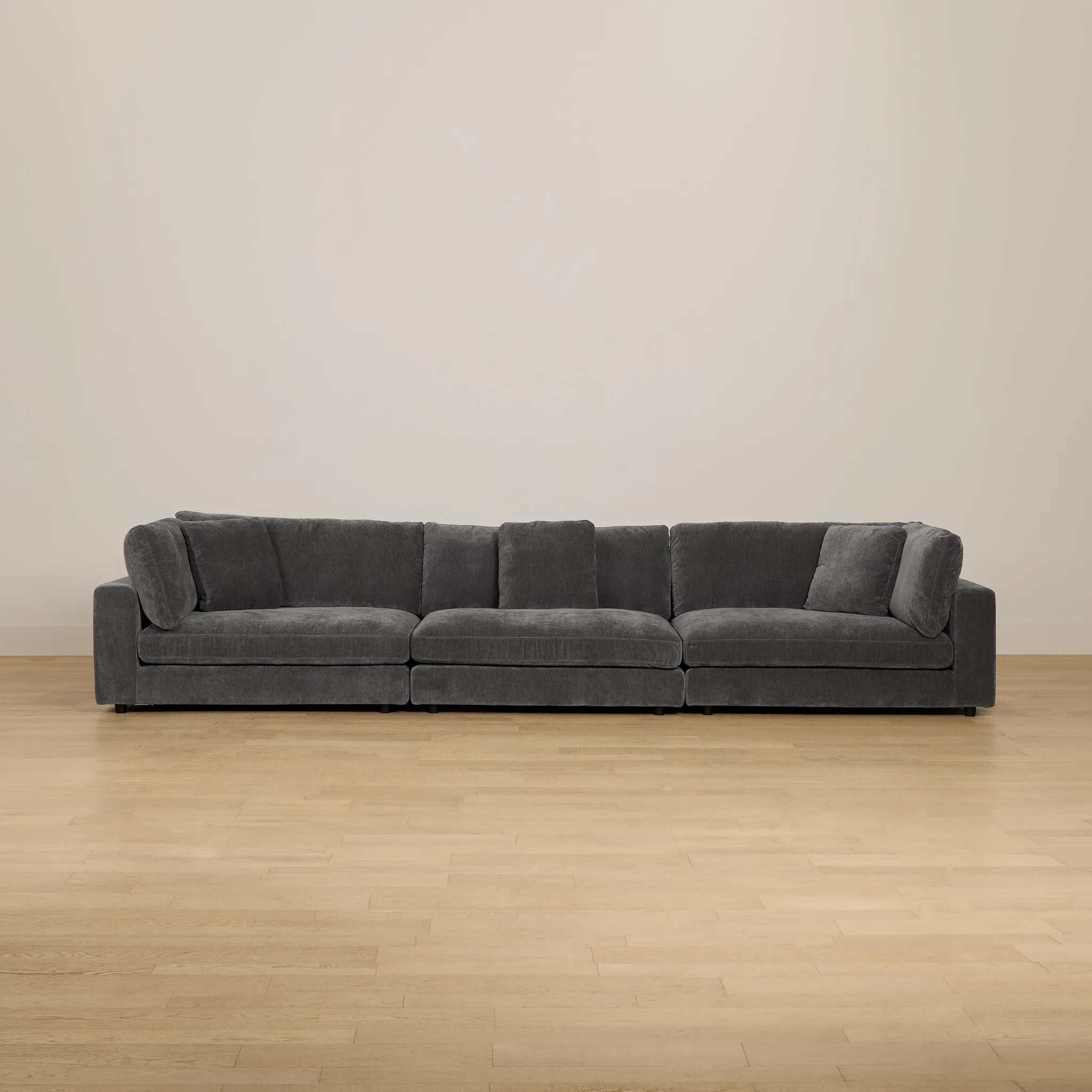 Lounge Dark Gray Fabric 3 Piece Modular Sofa