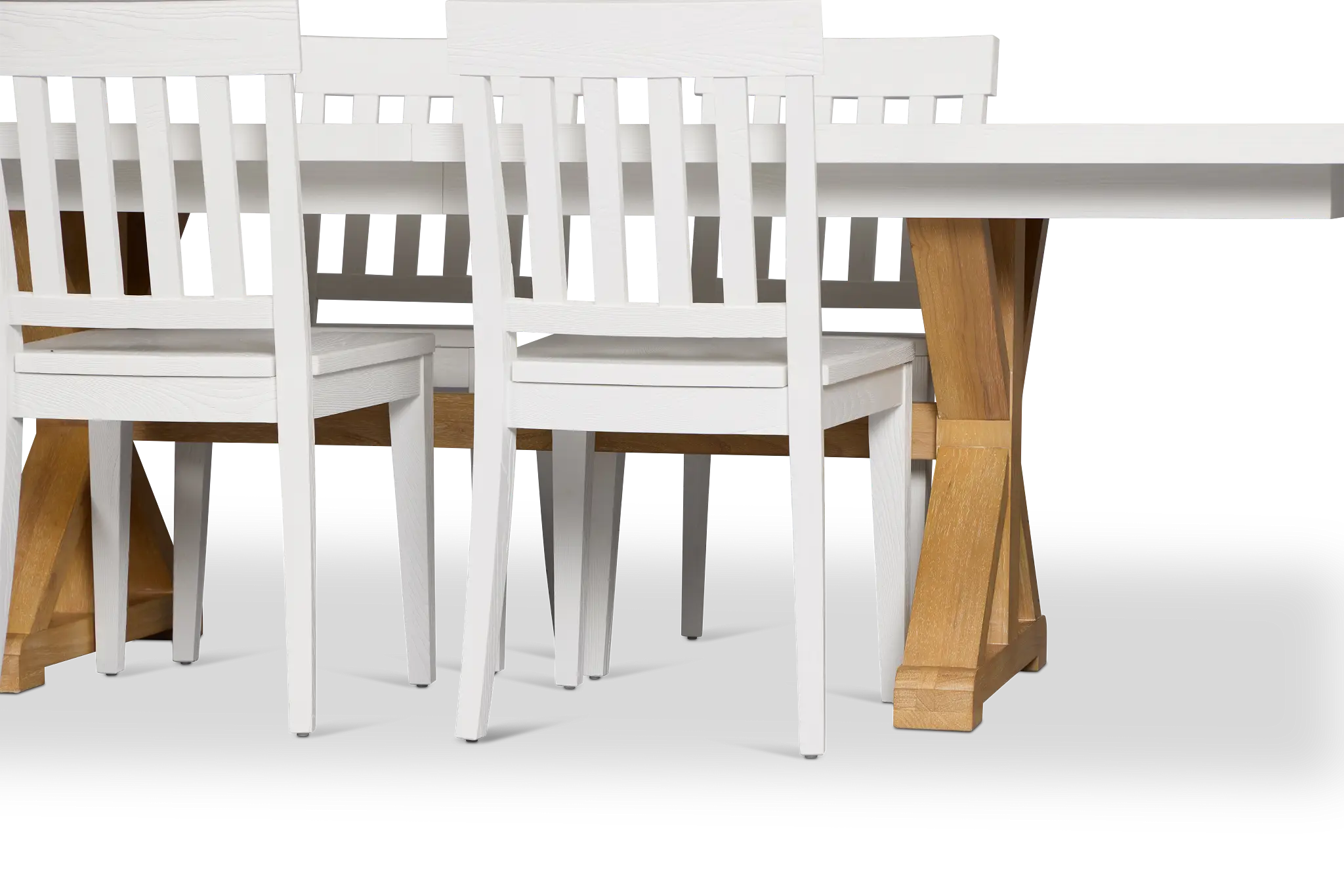 Nantucket Two-tone Pine Rectangular Table & 4 Wood Chairs Nantucket Two-tone Pine Rectangular Table & 4 Wood Chairs