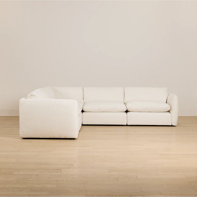 Serena White Fabric 5-piece Modular Sectional