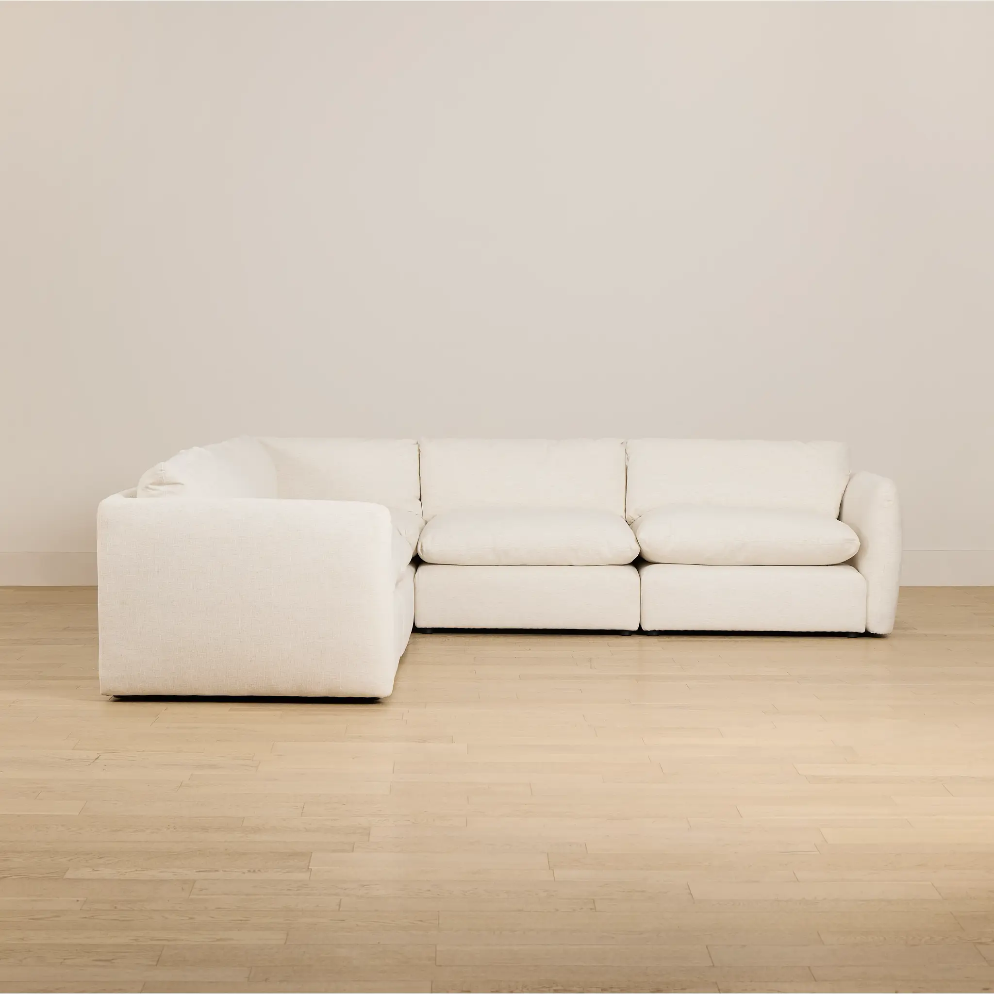 Serena White Fabric 5-piece Modular Sectional Serena White Fabric 5-piece Modular Sectional