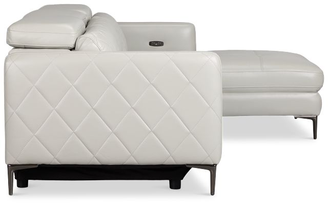 Ava Light Gray Micro Right Chaise Power Reclining Sectional