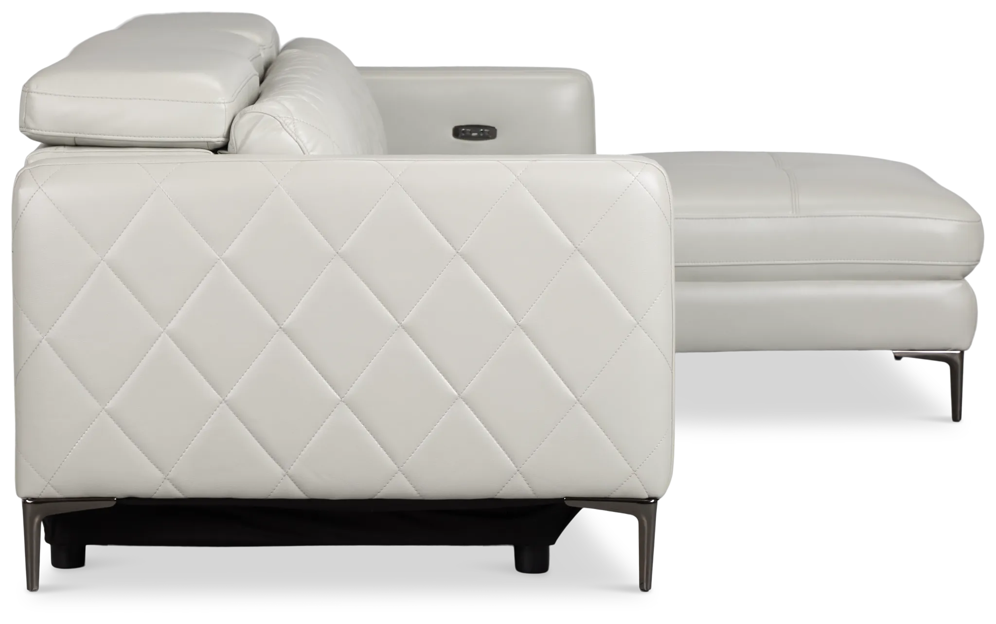 Ava Light Gray Micro Right Chaise Power Reclining Sectional