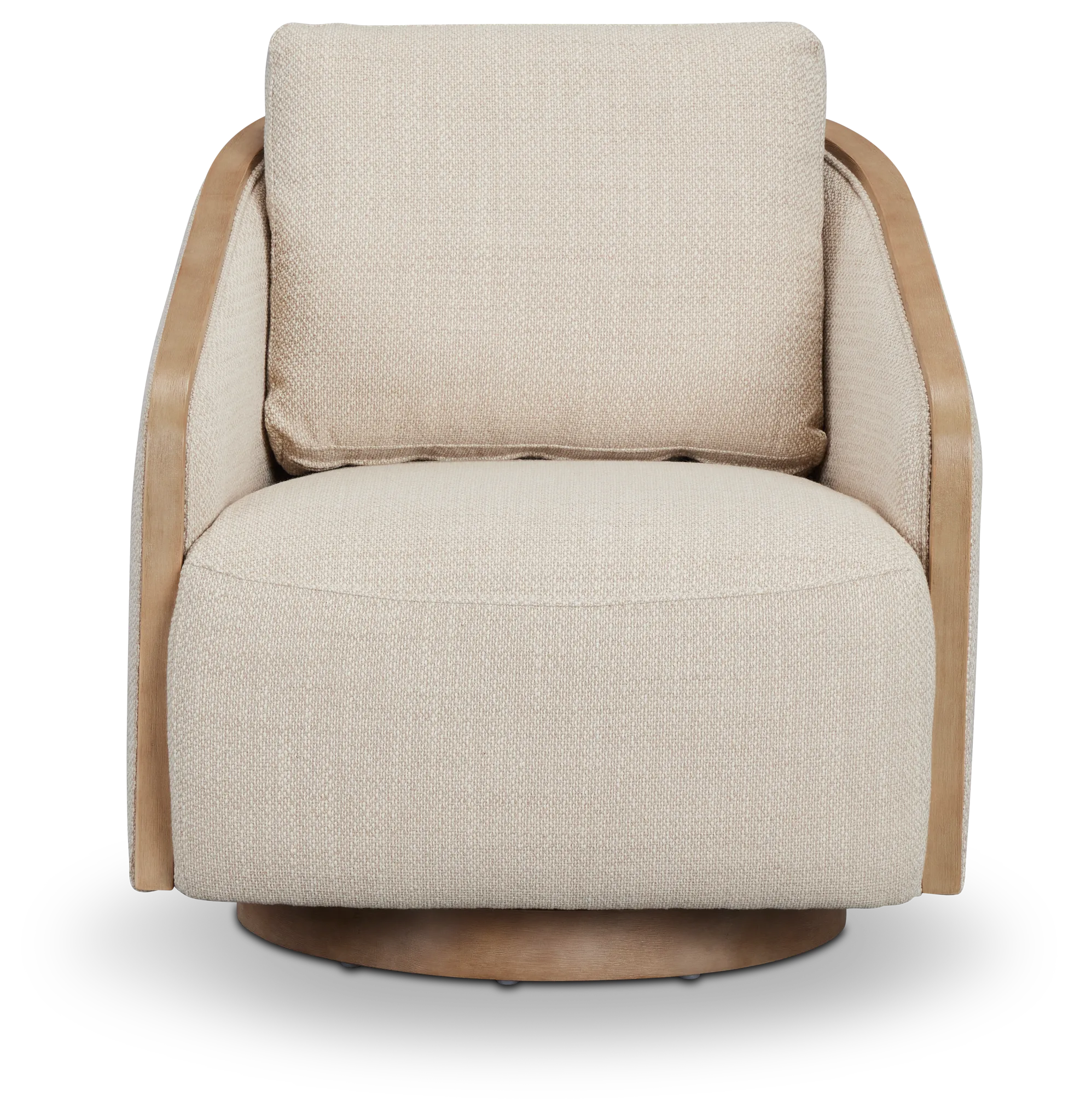 Campbell Beige Fabric Swivel Accent Chair