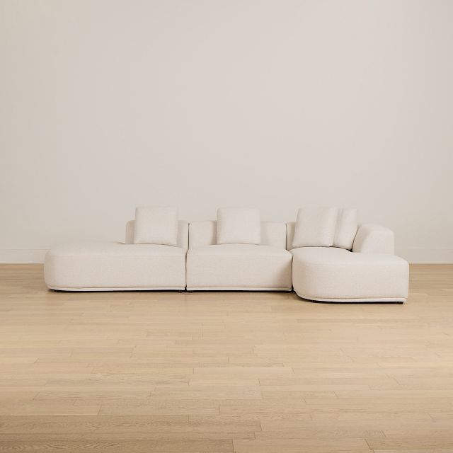 Catalina Beige Fabric Small Right Chaise Sectional
