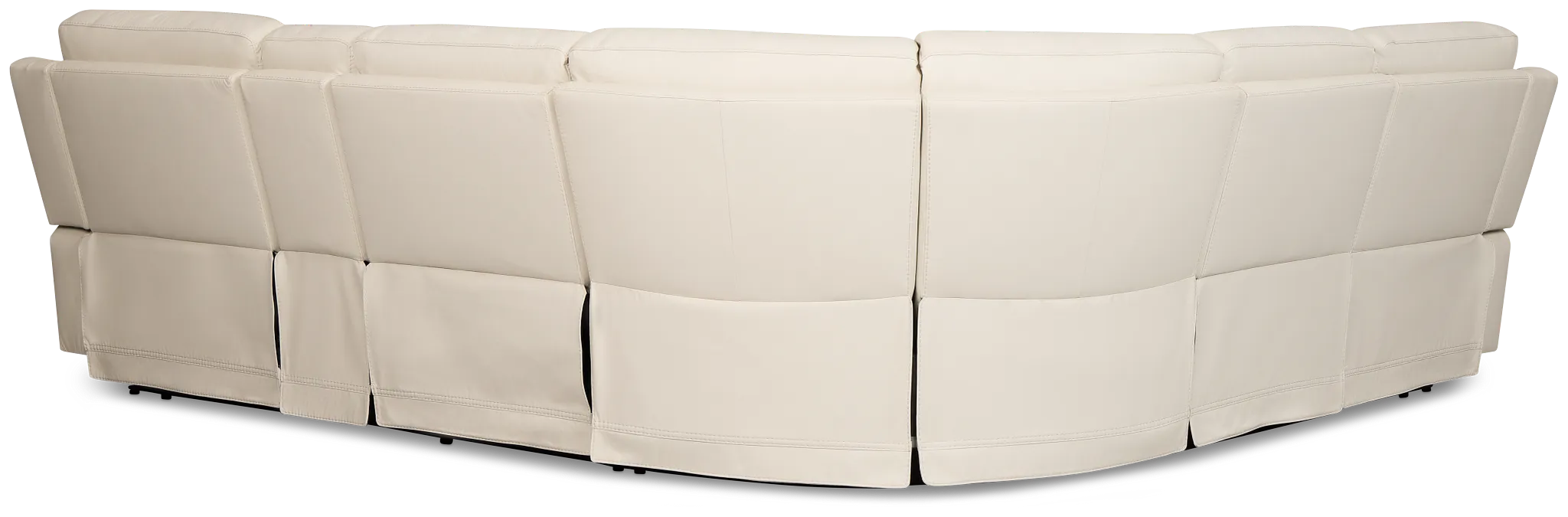 Flexsteel Sterling Ivory Lthr/vinyl Medium Triple Power 2-arm Sectional