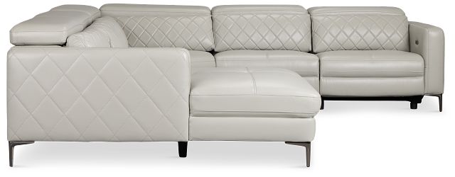 Ava Light Gray Micro Small Left Chaise Power Reclining Sectional