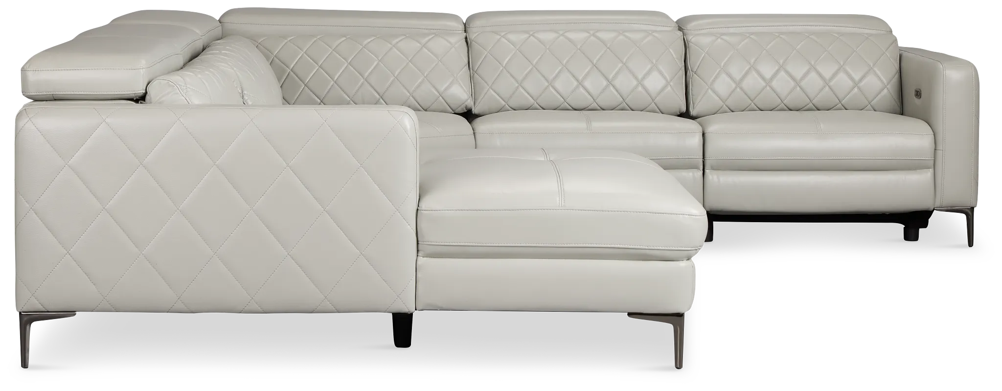 Ava Light Gray Micro Small Left Chaise Power Reclining Sectional