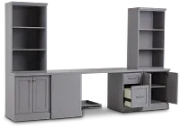 Newport Gray Small Peninsula Door Wall Desk