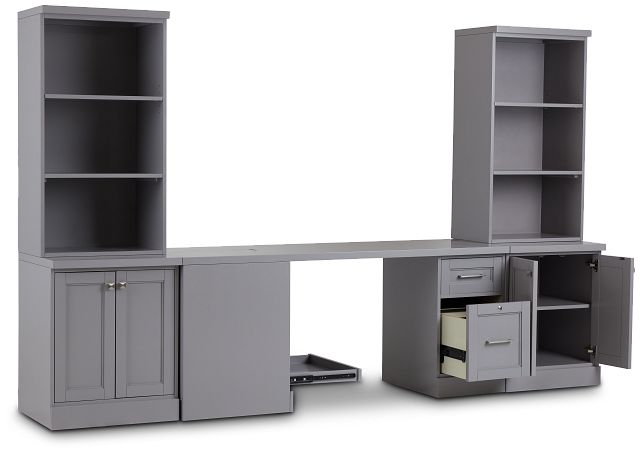 Newport Gray Small Peninsula Door Wall Desk