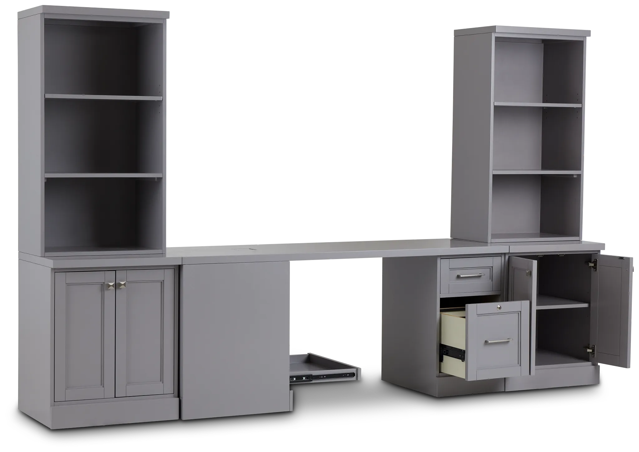 Newport Gray Small Peninsula Door Wall Desk