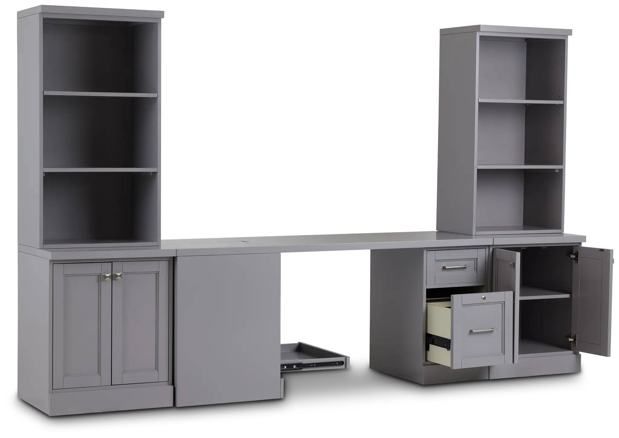Newport Gray Small Peninsula Door Wall Desk Newport Gray Small Peninsula Door Wall Desk