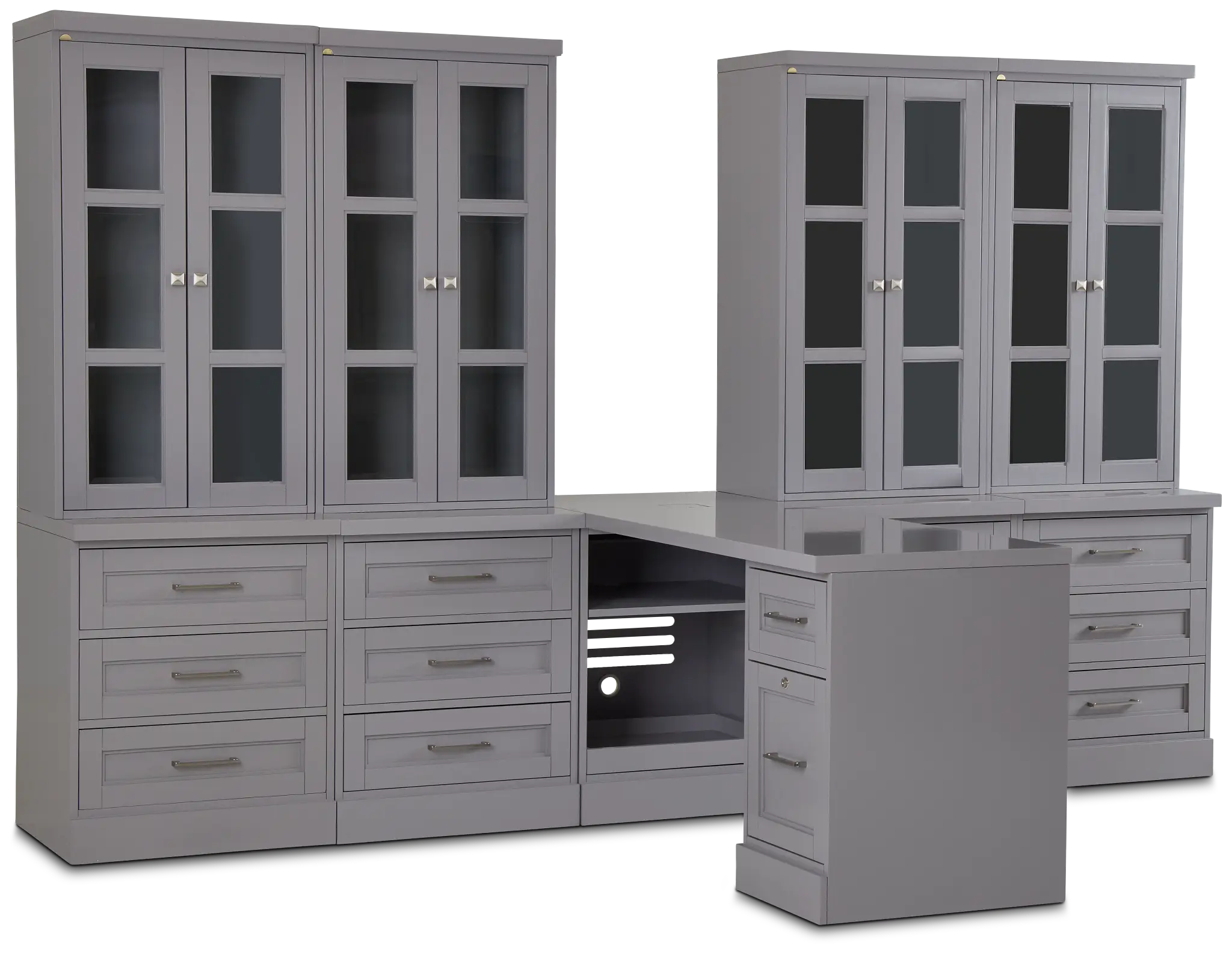 Newport Gray Large Peninsula Drawer Wall Desk Newport Gray Large Peninsula Drawer Wall Desk