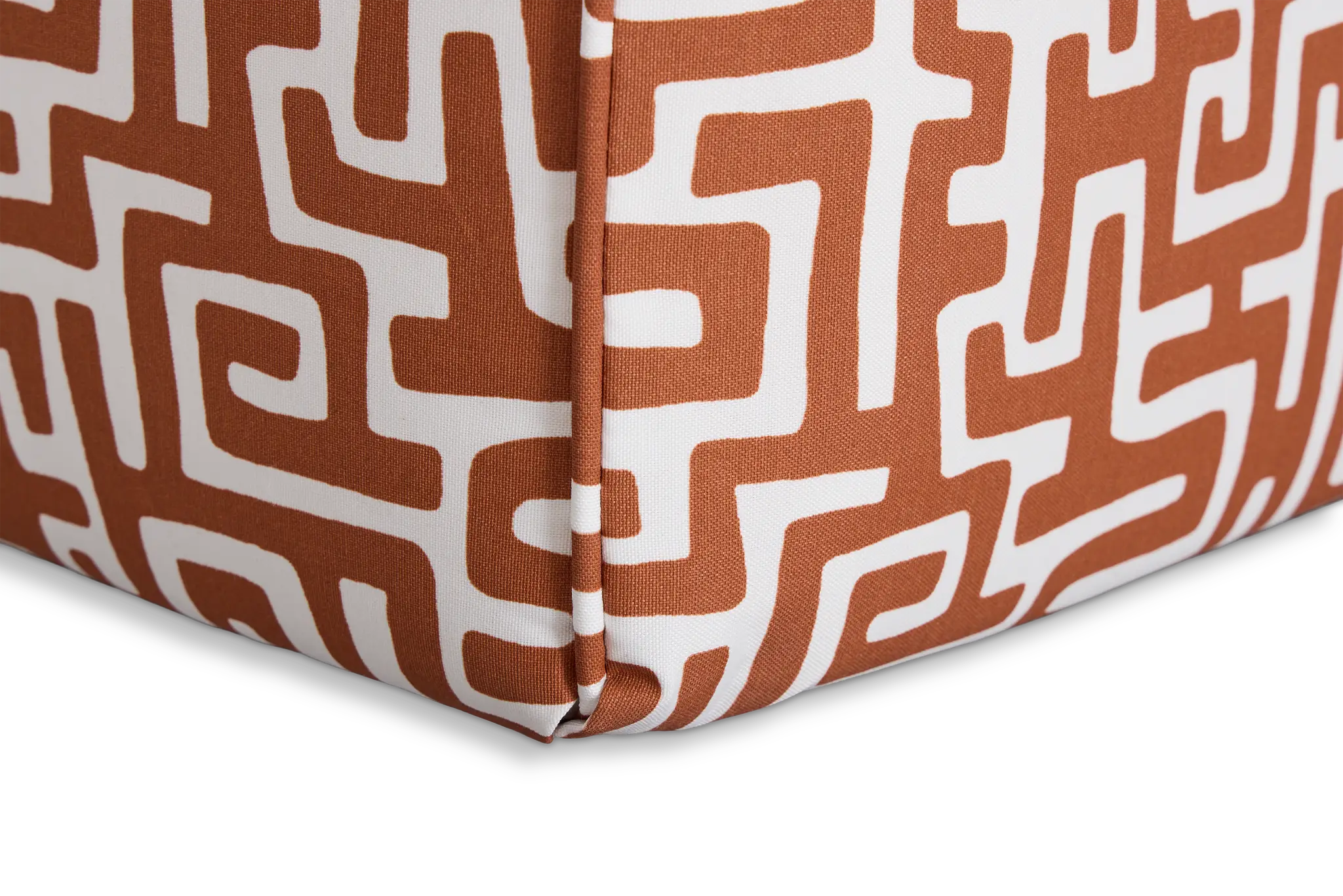 Enid Dark Orange Fabric Accent Pouf Enid Dark Orange Fabric Accent Pouf