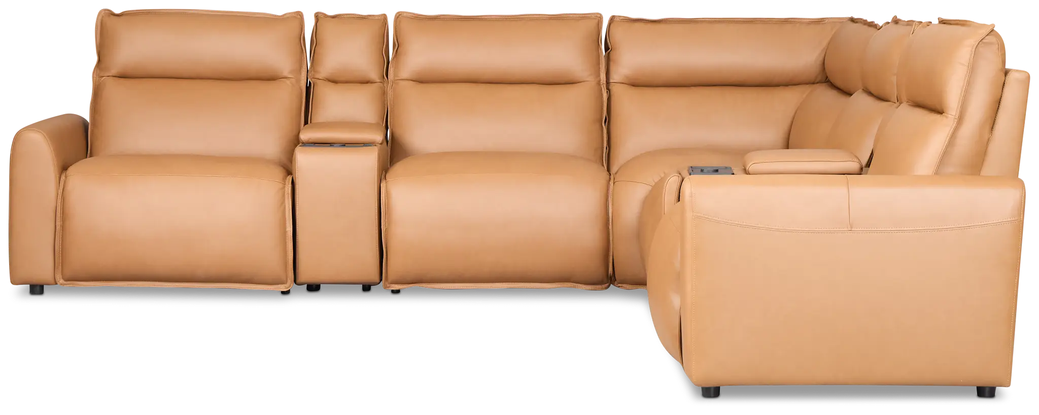 Edison Medium Brown Leather/Vinyl Large Dual Power Reclining Two-arm Sectional Edison Medium Brown Leather/Vinyl Large Dual Power Reclining Two-arm Sectional