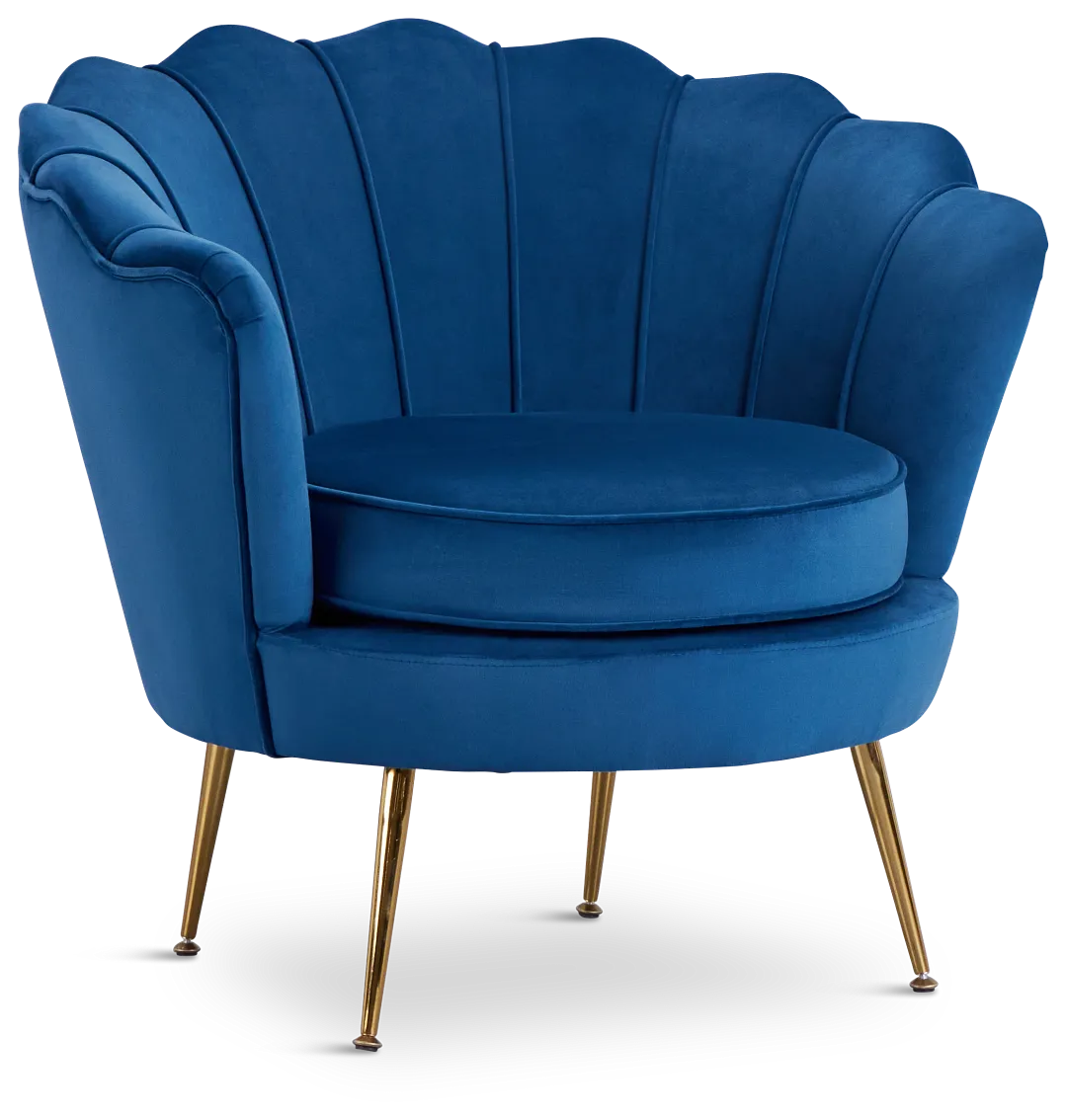 Lily Dark Blue Velvet Accent Chair