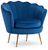 Lily Dark Blue Velvet Accent Chair