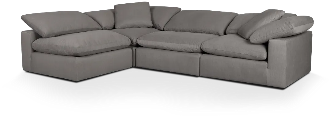 Nixon Light Gray Fabric 4-piece Modular Sectional